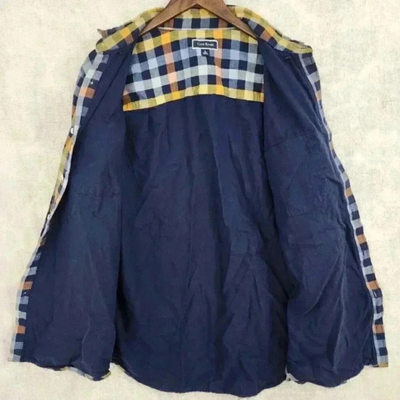 Club‎ Room Cotton Lined Plaid Button down Long sleeve Shirt Men's XL 8003C - Picture 5 of 7